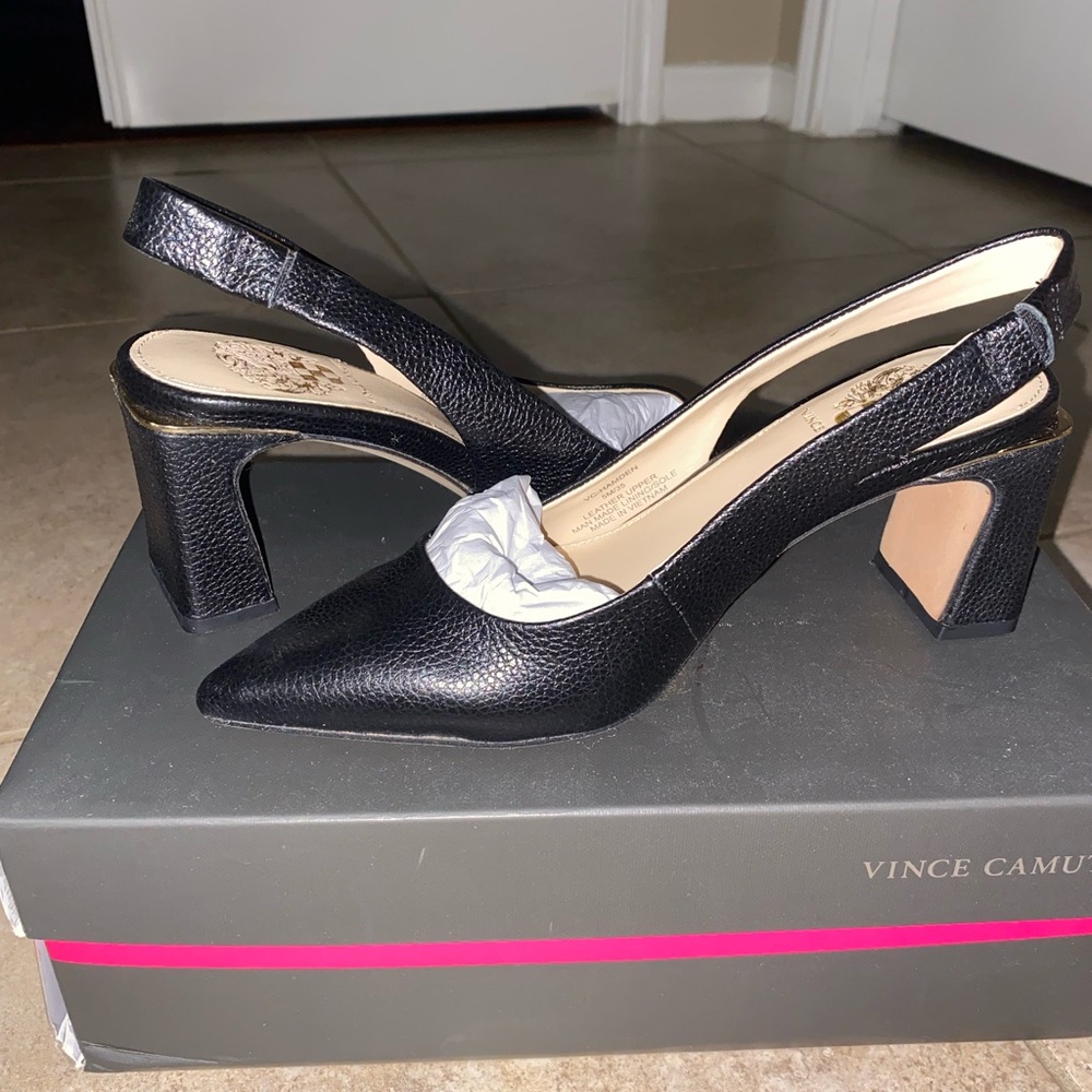 Vince Camuto Black Slingback Heels